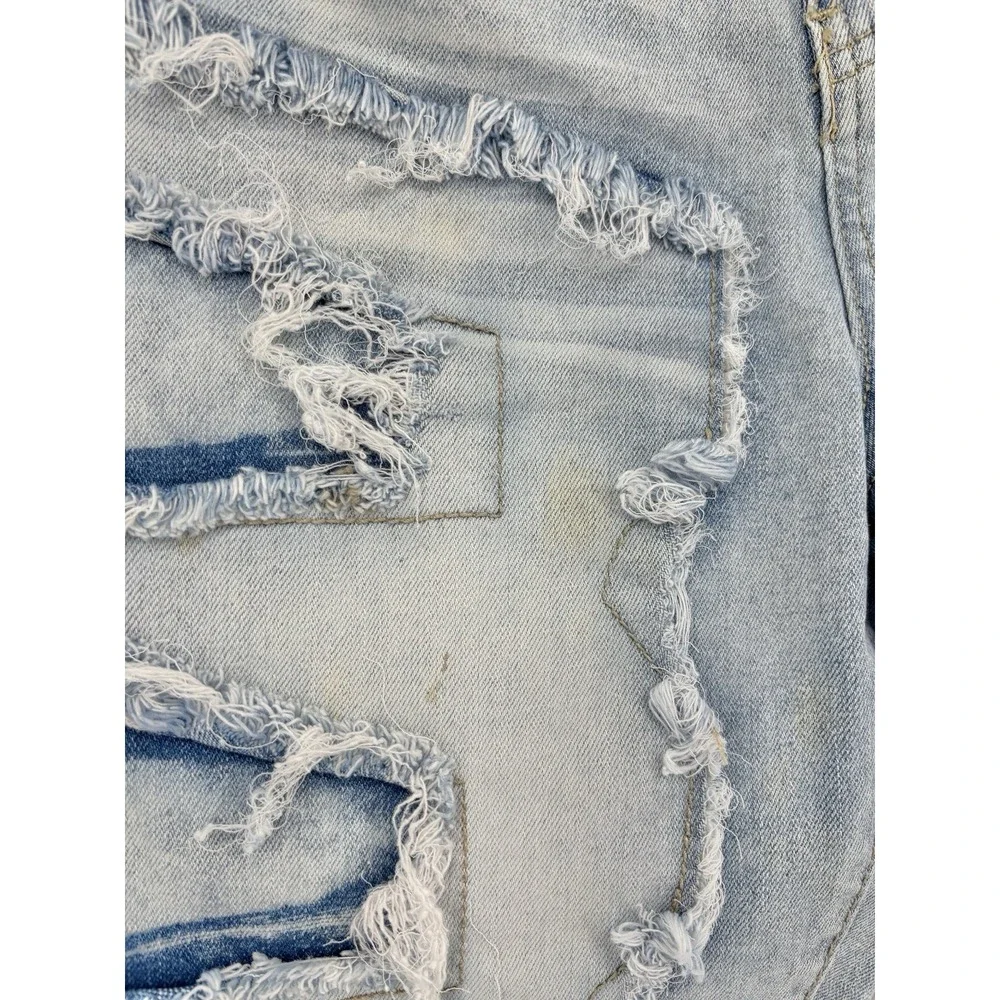 Guapi Stacked Flare Distressed Jeans Light Wash Men's Size 32